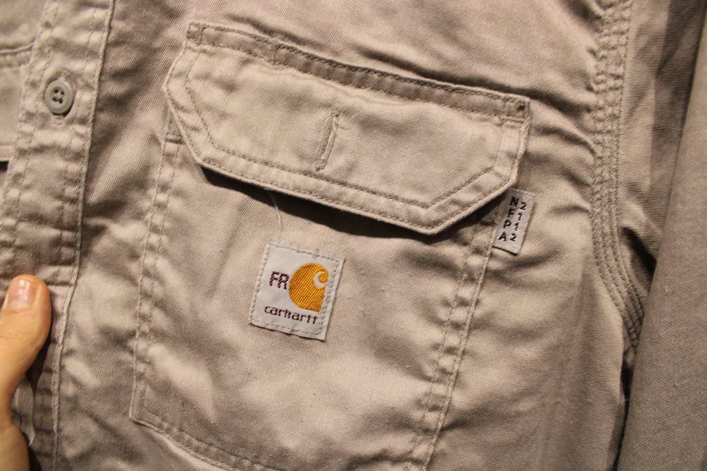 Carhartt Button-Up Shirt | Vintage Workwear Utility Long Sleeve Shirt | Rugged Cotton Blend Over Shirt