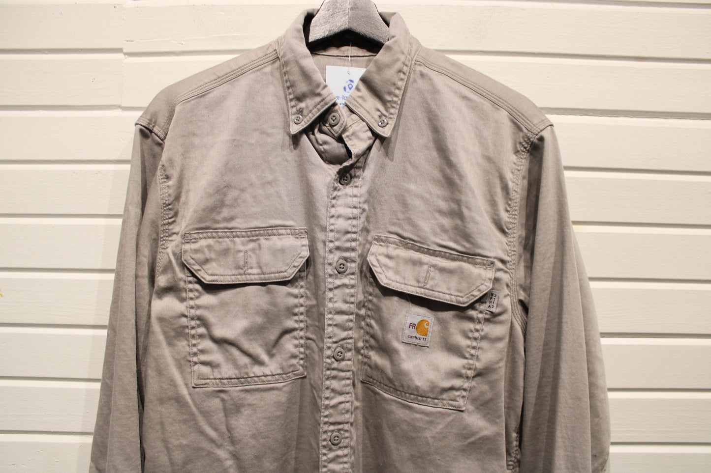 Carhartt Button-Up Shirt | Vintage Workwear Utility Long Sleeve Shirt | Rugged Cotton Blend Over Shirt