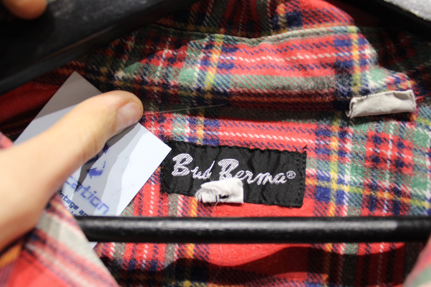 Bud-Berma Plaid Button-Up Shirt | Vintage Classic Red Tartan Flannel | Men's/Women's Casual Top