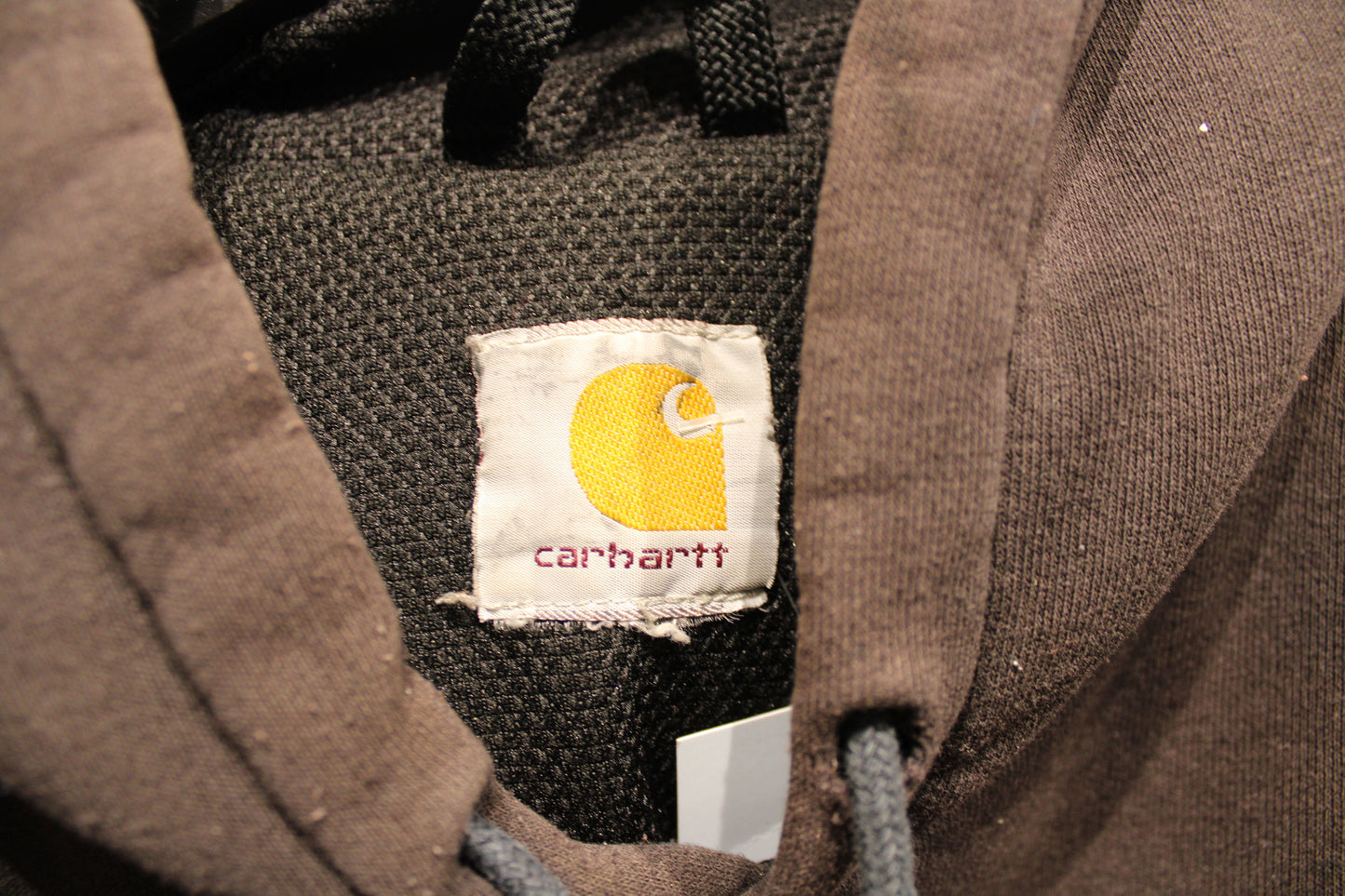 Vintage Carhartt Hoodie | Workwear Faded Brown Pullover Sweatshirt | Paint Stains Utility Hoody