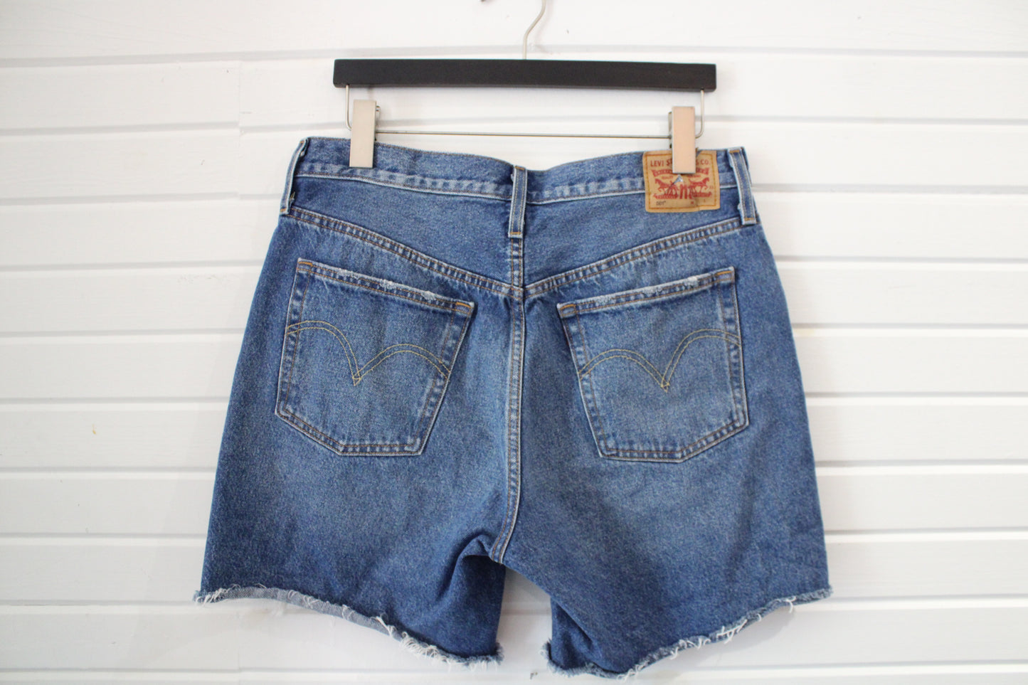 Levi's 501 Jean Shorts | Vintage Distressed Cut-Off Denim Jorts | Classic Mid-Wash Summer Style