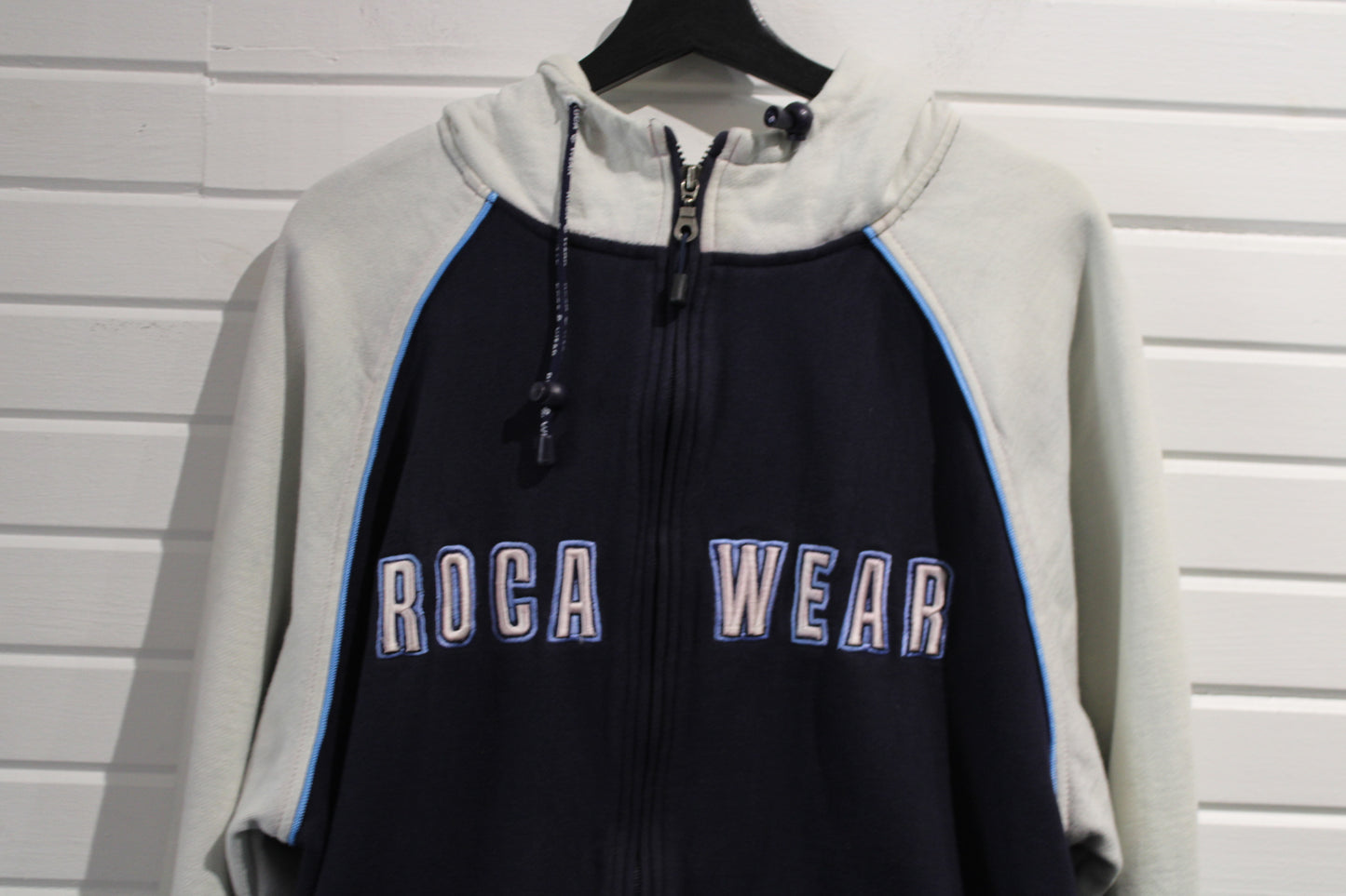 Rocawear Zip Hoodie | Vintage Two-Tone Hooded Sweatshirt | Classic Streetwear Jacket