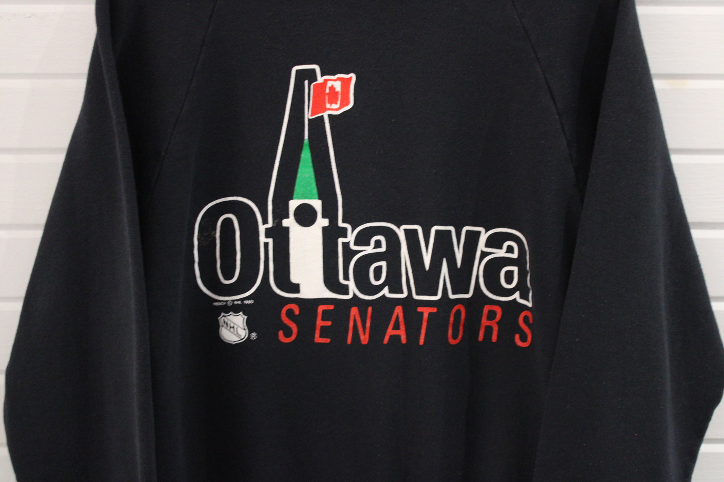 Ottawa Senators Sweater | Vintage 1990 NHL Crewneck Sweatshirt | Classic Canadian Hockey Graphic