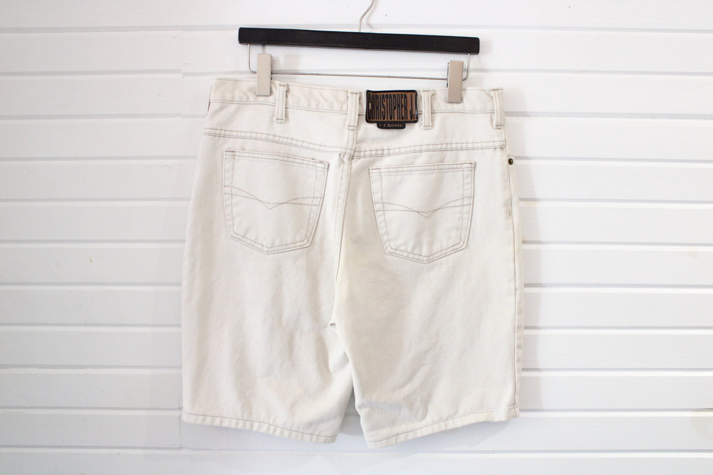 Christopher-J. Classic Shorts | Vintage 90s Off-White Denim Jean Shorts | Relaxed Fit Summer Style