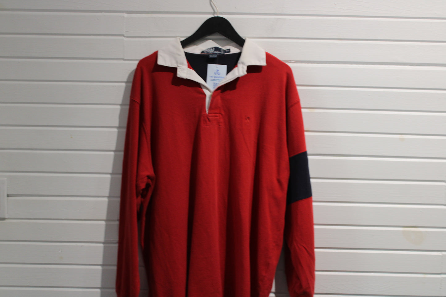 Polo Ralph-Lauren Rugby Shirt | Vintage Classic Long-Sleeve Collegiate Top | Embroidered Patch Sportswear