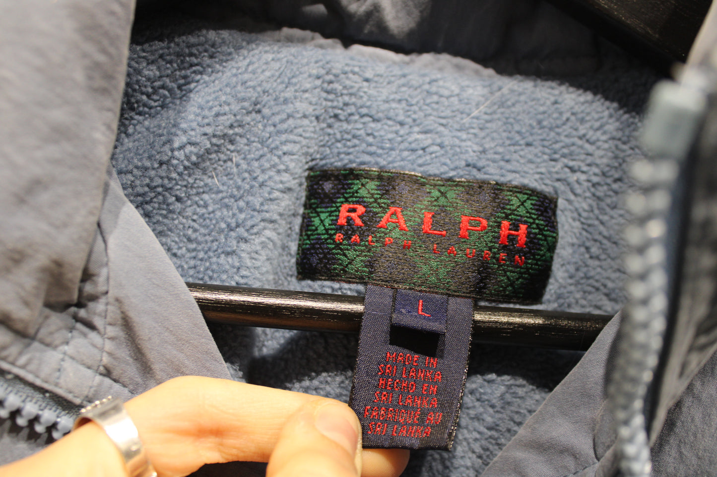 Ralph-Lauren Puffer Vest | Vintage 90s High-Neck Quilted Outerwear | Blue Men's Utility Layer