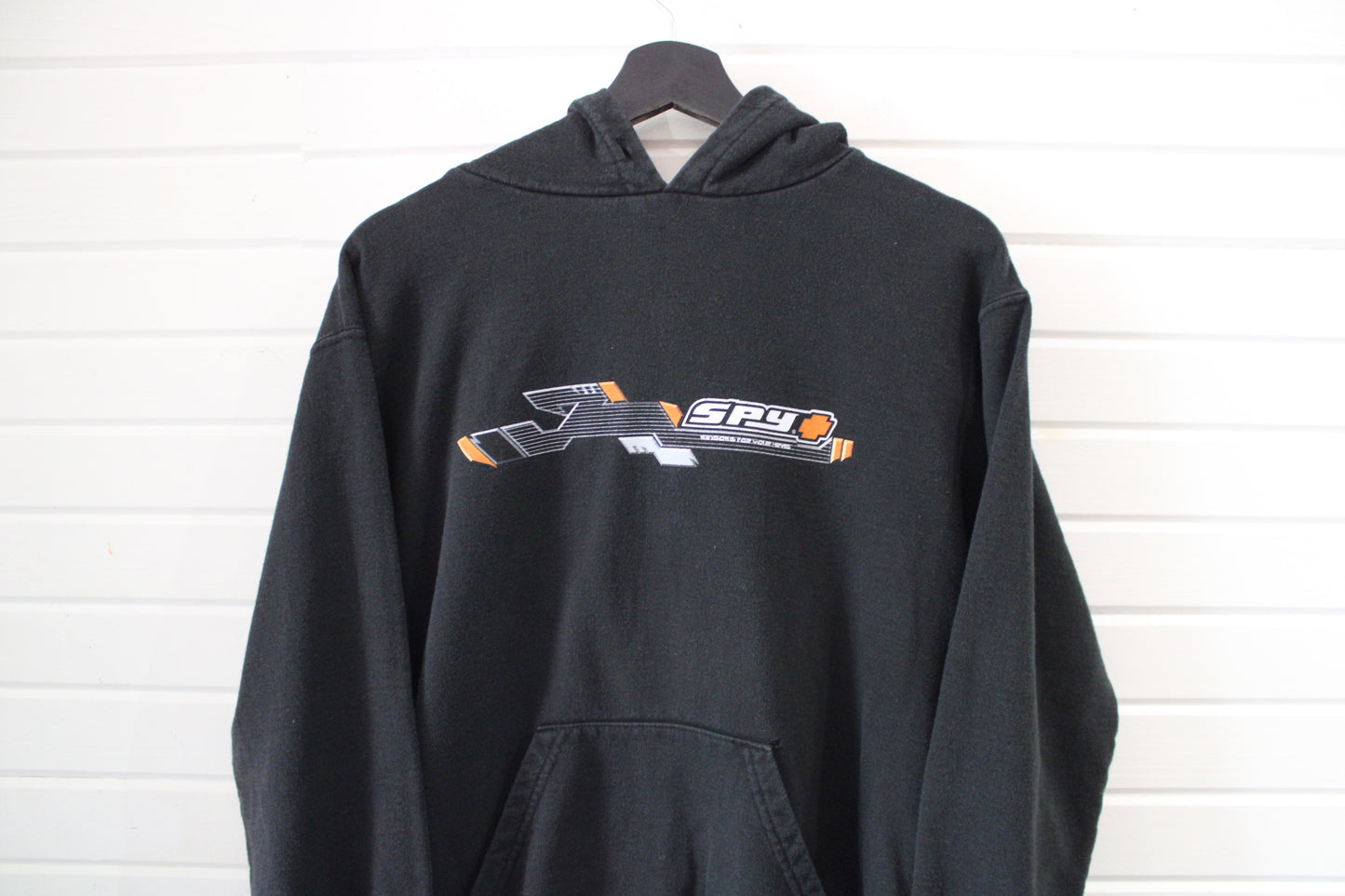 Spy Optic Hoodie | Vintage 2000s Graphic Pullover | Black Hooded Sweatshirt | California Streetwear