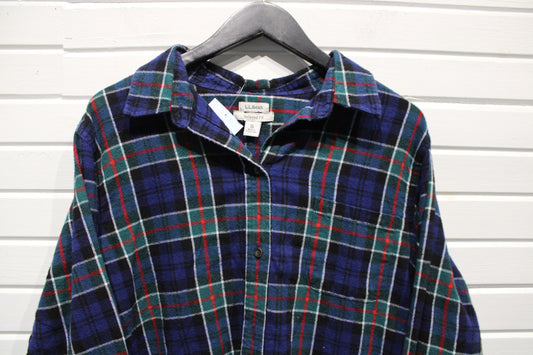 L.L.Bean Plaid Button-Up Shirt | Vintage Classic Relaxed Fit Flannel | Men's Casual Wear