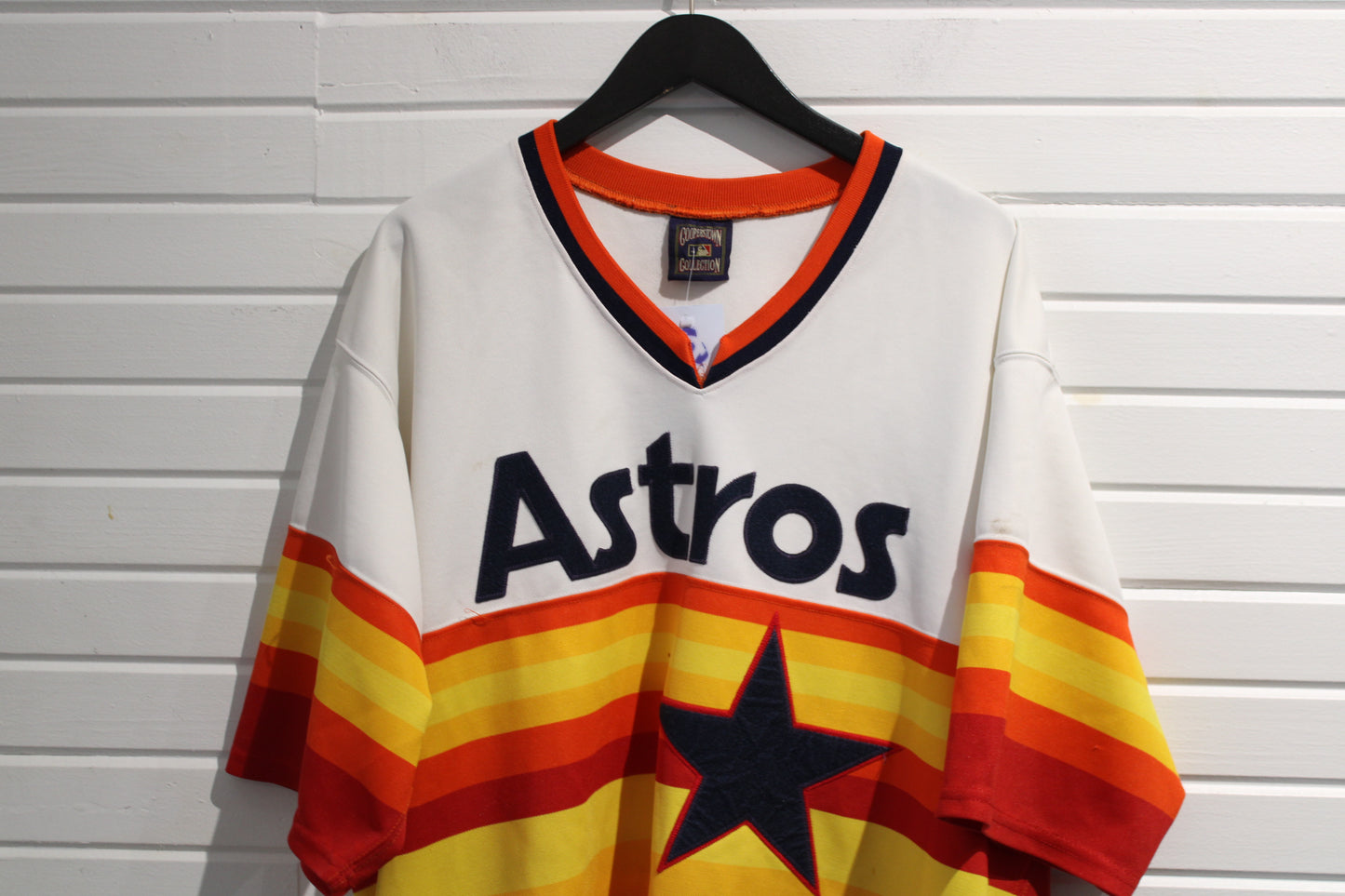 Astros Jersey | Vintage 80s Houston Rainbow Baseball Top | Cooperstown Collection Classic Fan Shirt