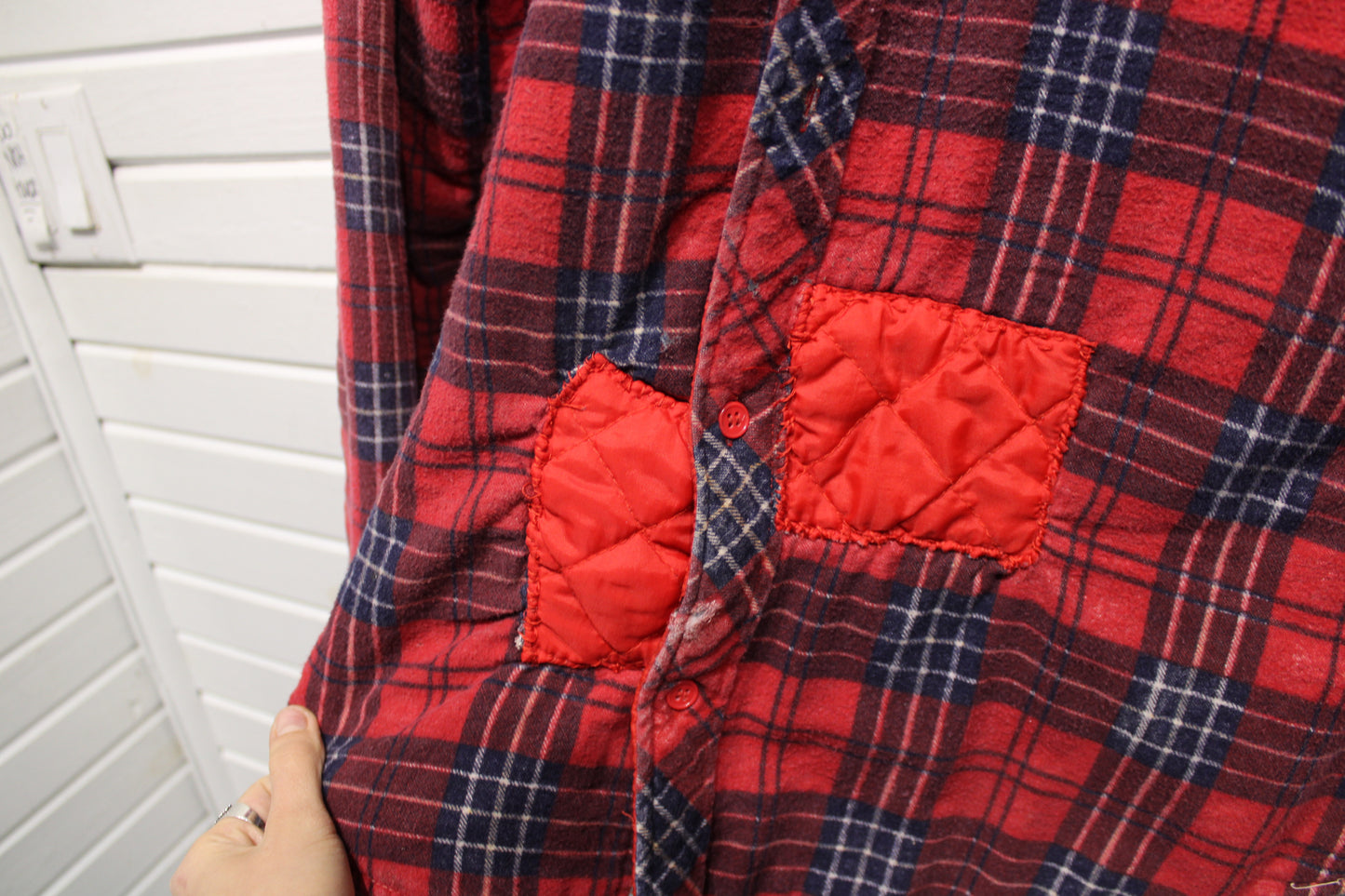 Palermo Plaid Button-Up Shirt | Vintage Red Quilted Flannel Lumberjack Shirt | Men's Outdoor Wear