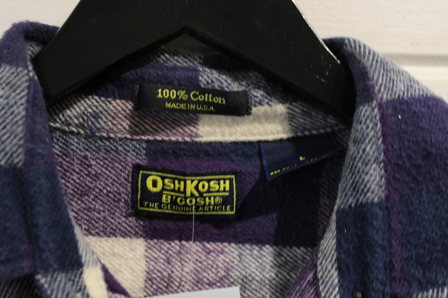 OshKosh Plaid Button-Up Shirt | Vintage Classic Large-Check Flannel | Men's/Women's Casual Wear