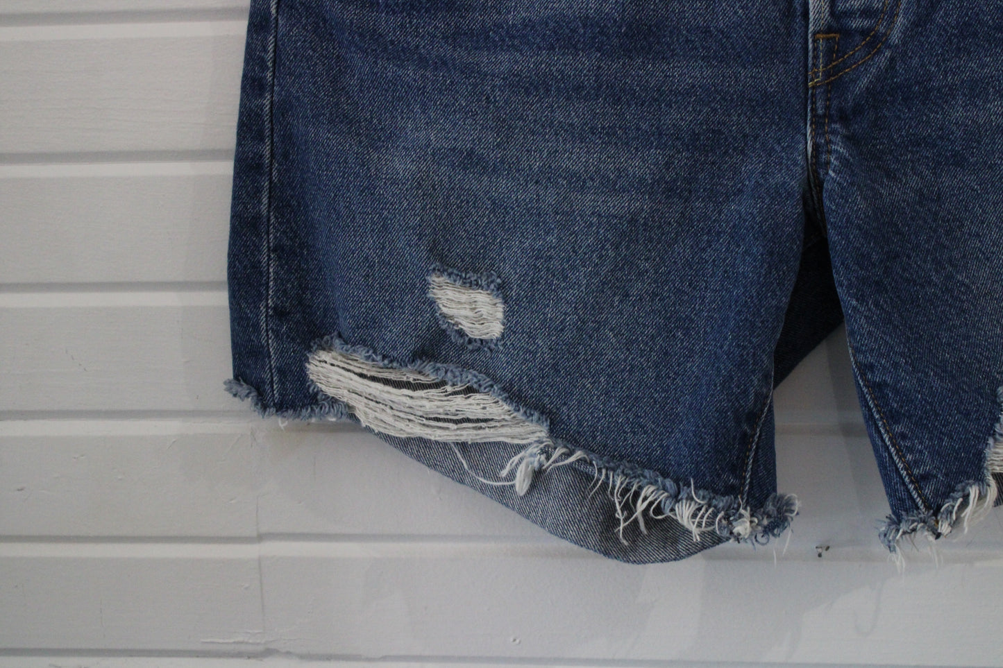Levi's 501 Jean Shorts | Vintage Distressed Cut-Off Denim Jorts | Classic Mid-Wash Summer Style