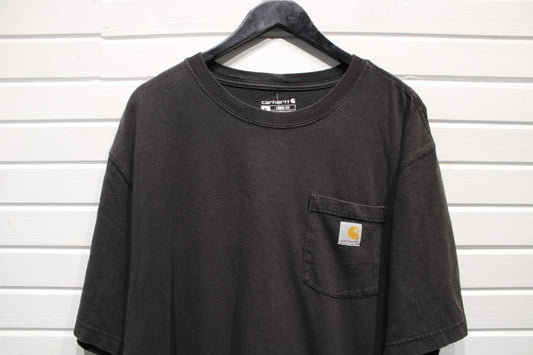 Carhartt T-Shirt | Vintage Black Pocket Tee Loose Fit | Classic Workwear Short Sleeve Top