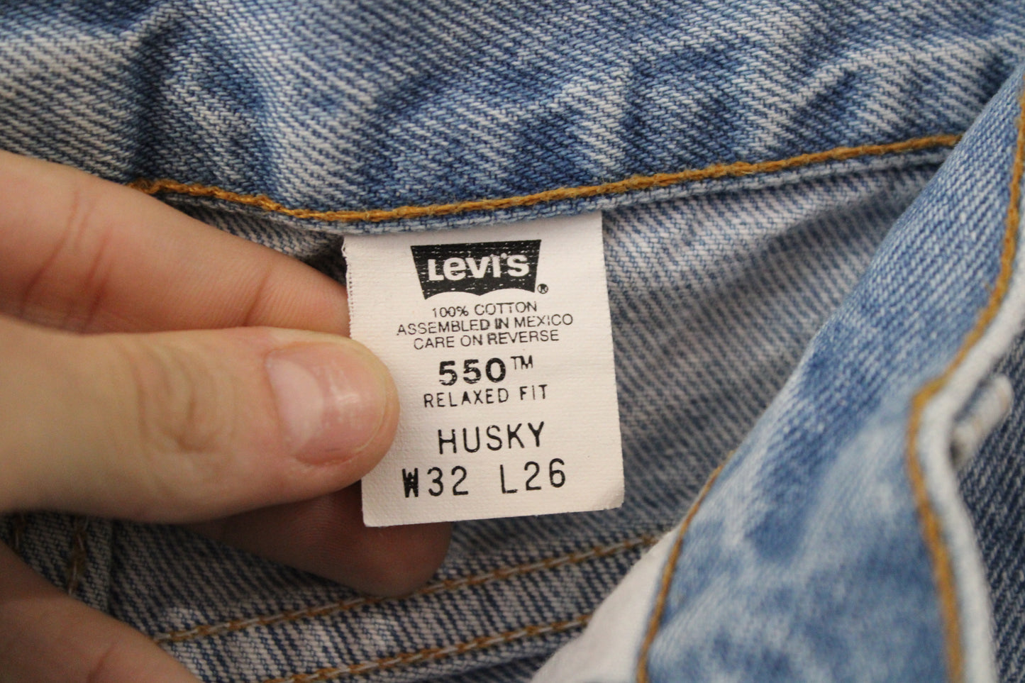 Levi's 550 Jean Shorts | Vintage 90s Light Wash Relaxed Fit Denim Jorts | Raw Hem Retro Summer Style