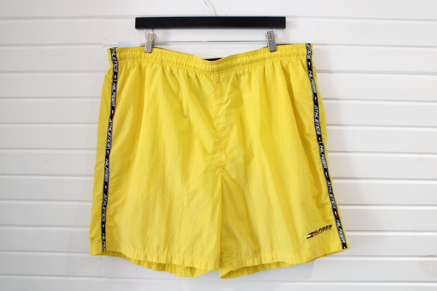 Tommy-Hilfiger Athletics Yellow Shorts | Vintage 90s Sports Style | Classic Athletic Summerwear