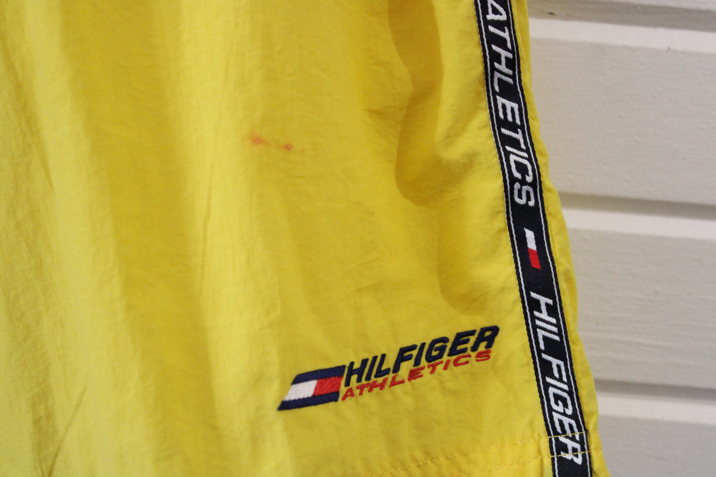 Tommy-Hilfiger Athletics Yellow Shorts | Vintage 90s Sports Style | Classic Athletic Summerwear
