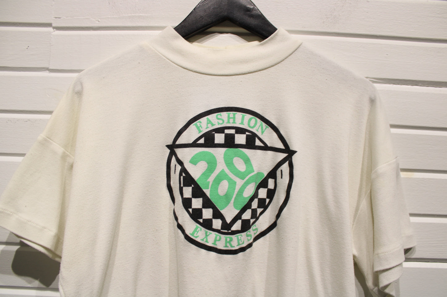 Fashion Express 200 Vintage Graphic T-Shirt | Retro Checkered Logo Tee | 90s Style Top