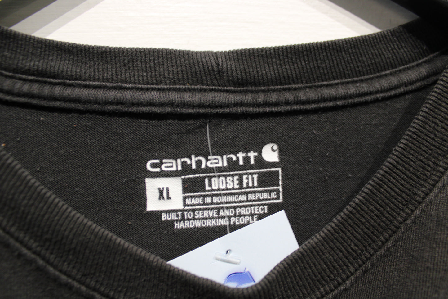 Carhartt T-Shirt | Vintage Black Pocket Tee Loose Fit | Classic Workwear Short Sleeve Top