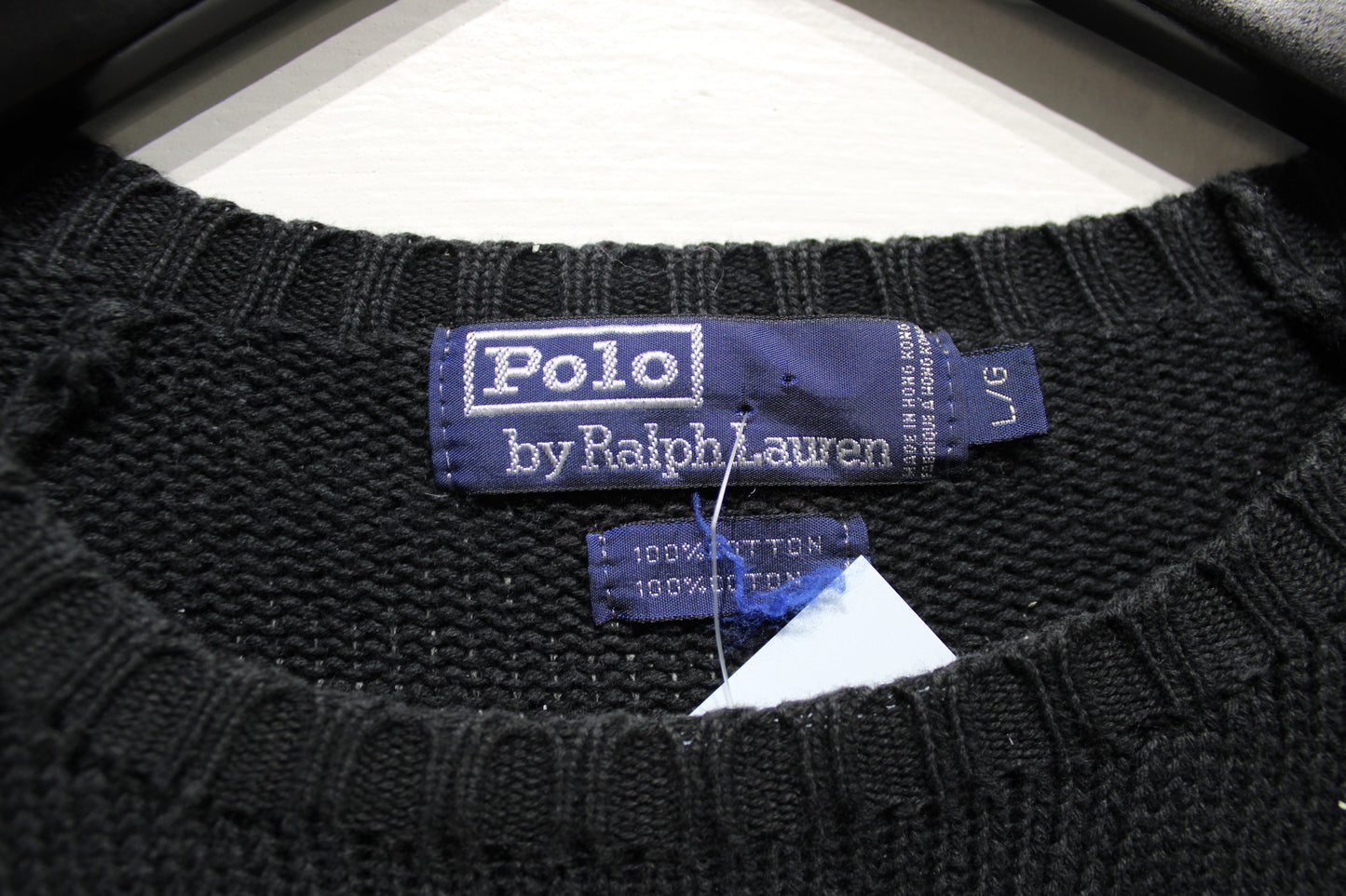 Vintage Polo-Ralph-Lauren Crewneck Sweater | Classic Black Knit Long Sleeve | Embroidered Logo Pull | Size Large