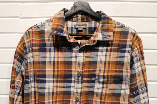 Eddie-Bauer Plaid Button-Up Shirt | Vintage Classic Multicolor Flannel Shirt | Men's Casual Wear