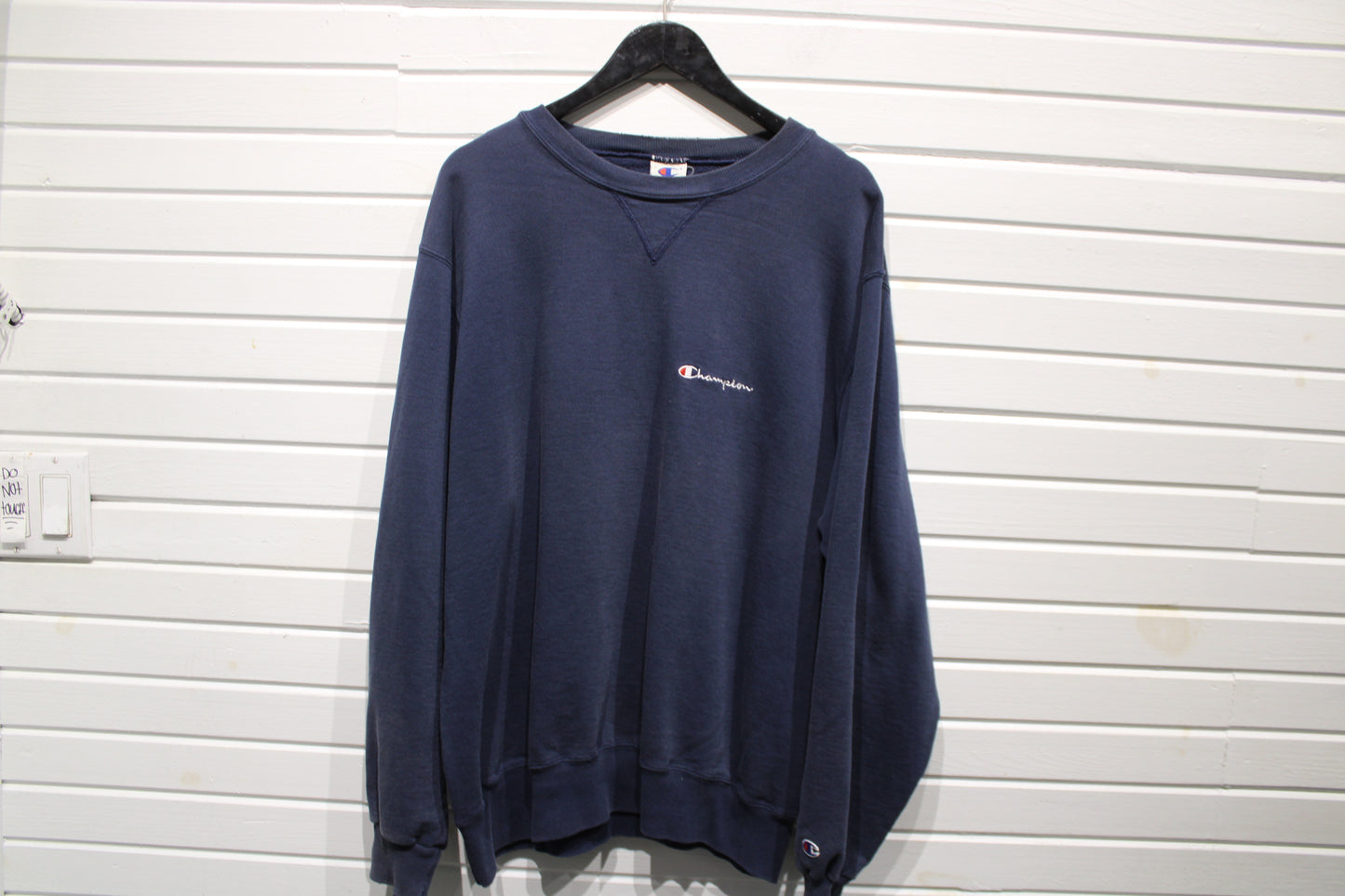 Champion Sweatshirt | Vintage 90s Navy Crewneck Pullover | Classic Logo Embroidery Sweater