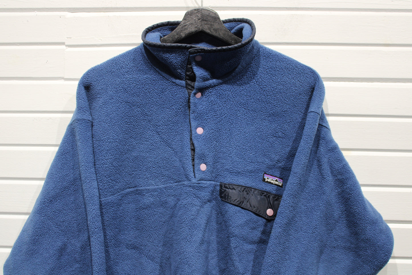 Patagonia Synchilla Pullover | Vintage 1990s Blue Snap Fleece Jacket | Classic Outdoor Layer