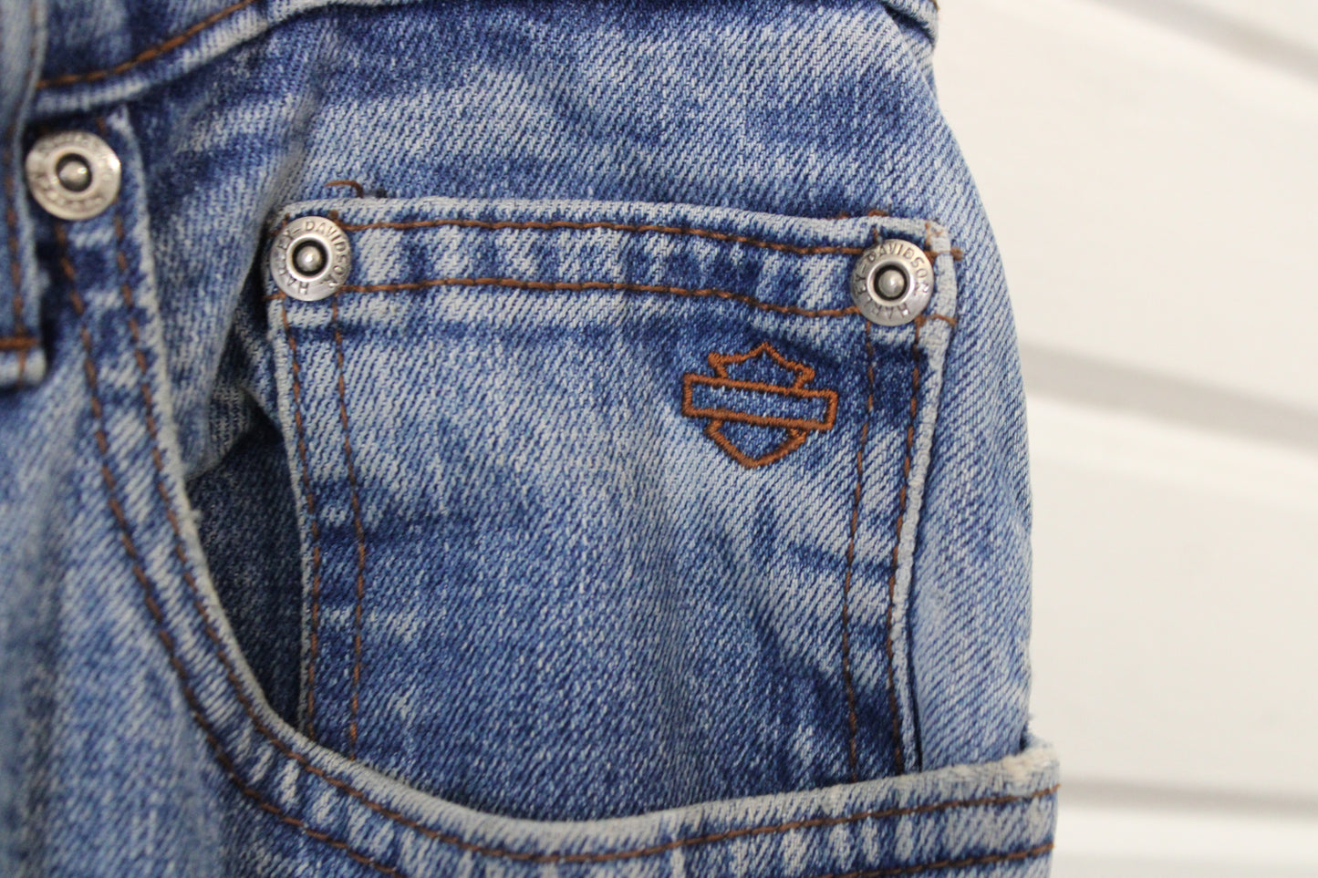 Harley-Davidson Jeans | Vintage 2000s Straight Leg Blue Denim Pants | Classic Light Wash Biker Style