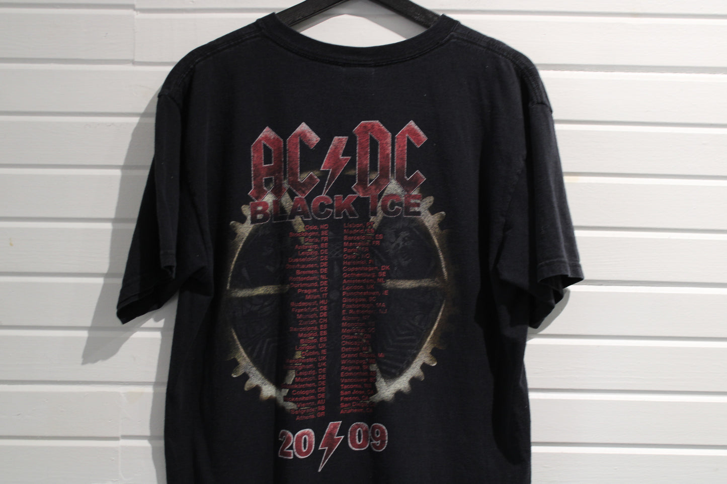 AC-DC Black Ice Tour T-Shirt | Vintage 2009 Band Graphic Concert Tee | Rock Music Memorabilia