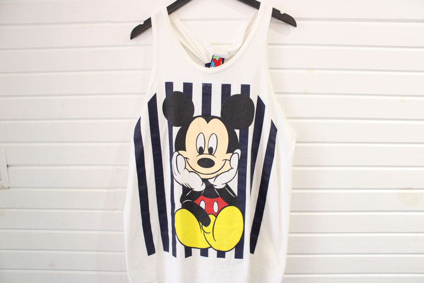 Mickey-Unlimited Disney Tank Top | Vintage '90s Mickey Mouse Graphic Sleeveless Shirt | Stripe Cartoon Summer Top