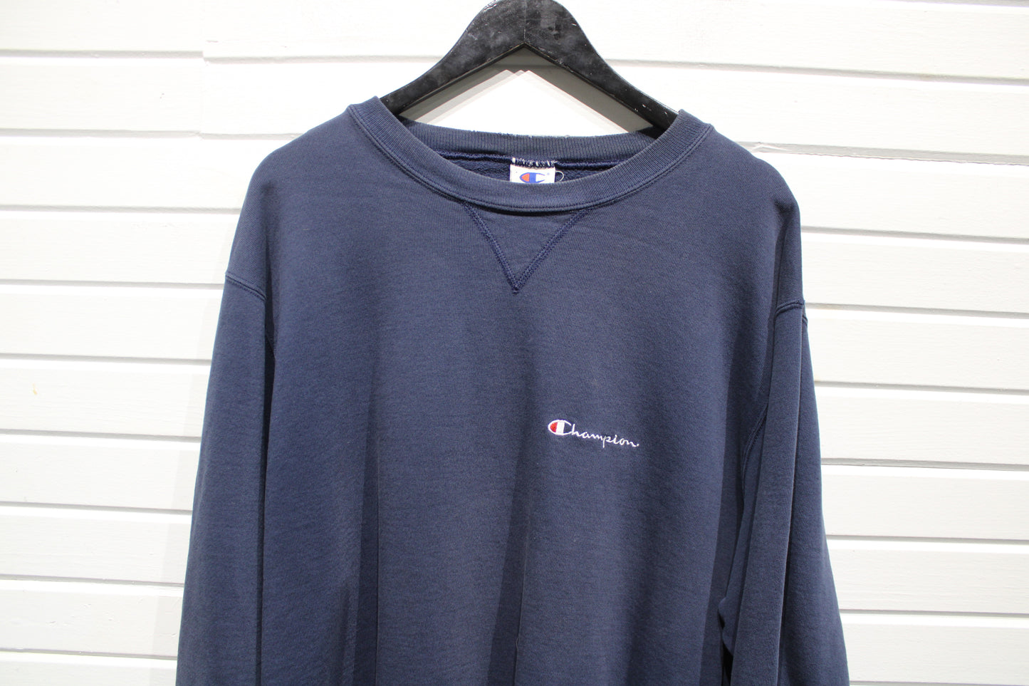 Champion Sweatshirt | Vintage 90s Navy Crewneck Pullover | Classic Logo Embroidery Sweater