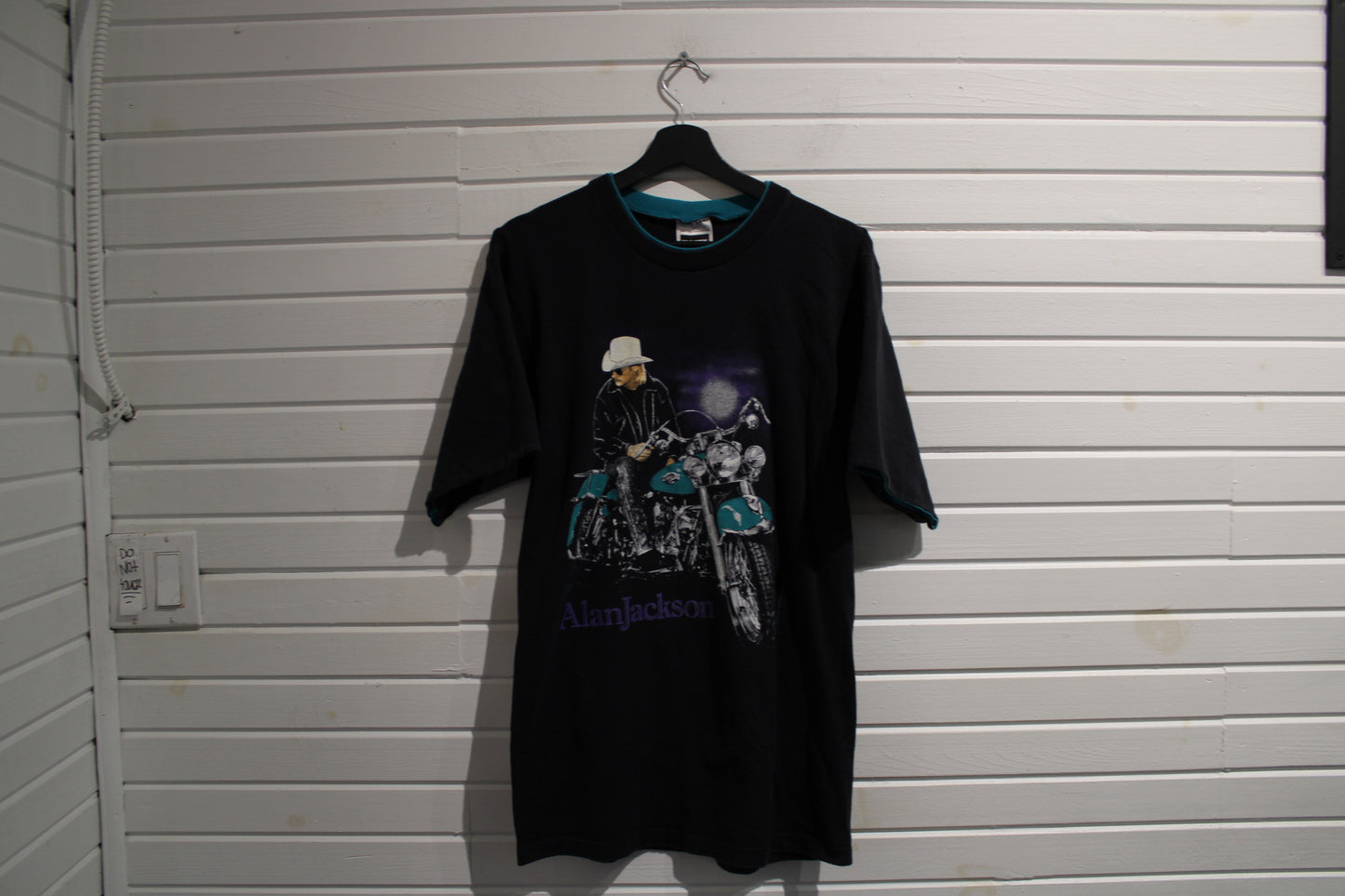 Alan-Jackson Motorcycle T-Shirt | Vintage '90s Concert Graphic Tee | Country Music Fan Collectible