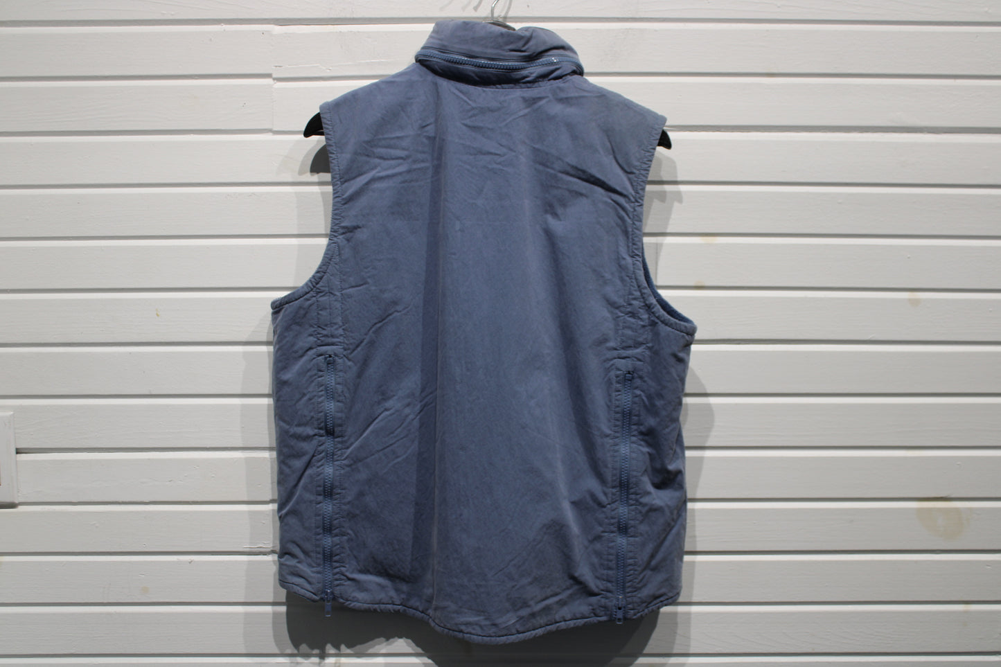 Ralph-Lauren Puffer Vest | Vintage 90s High-Neck Quilted Outerwear | Blue Men's Utility Layer
