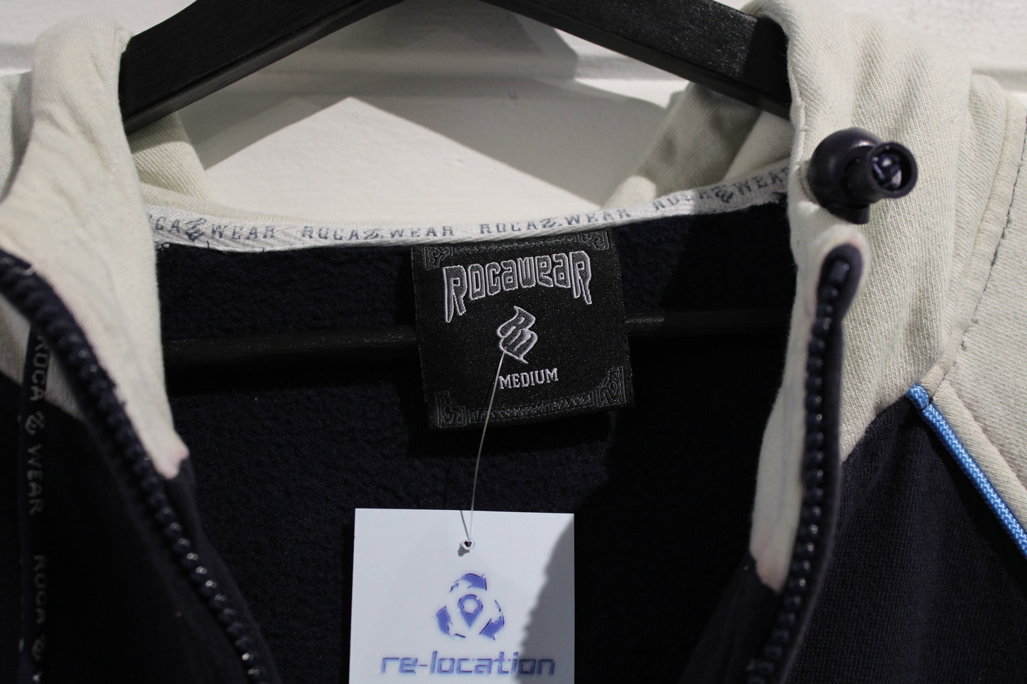 Rocawear Zip Hoodie | Vintage Two-Tone Hooded Sweatshirt | Classic Streetwear Jacket