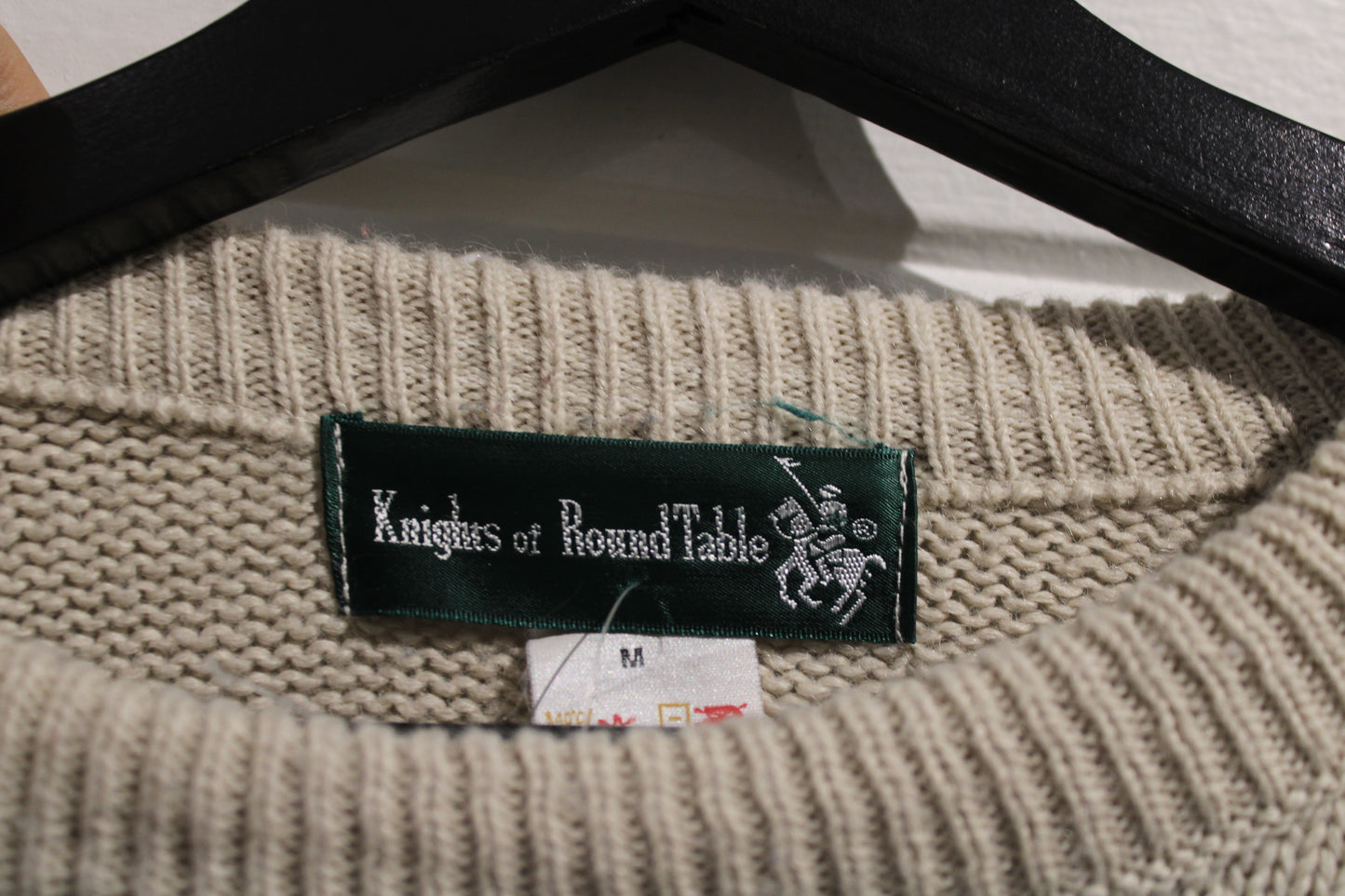 Knights-of-Round-Table Sweater | Vintage 90s Patterned Knit Crewneck | Textured Winter Pullover