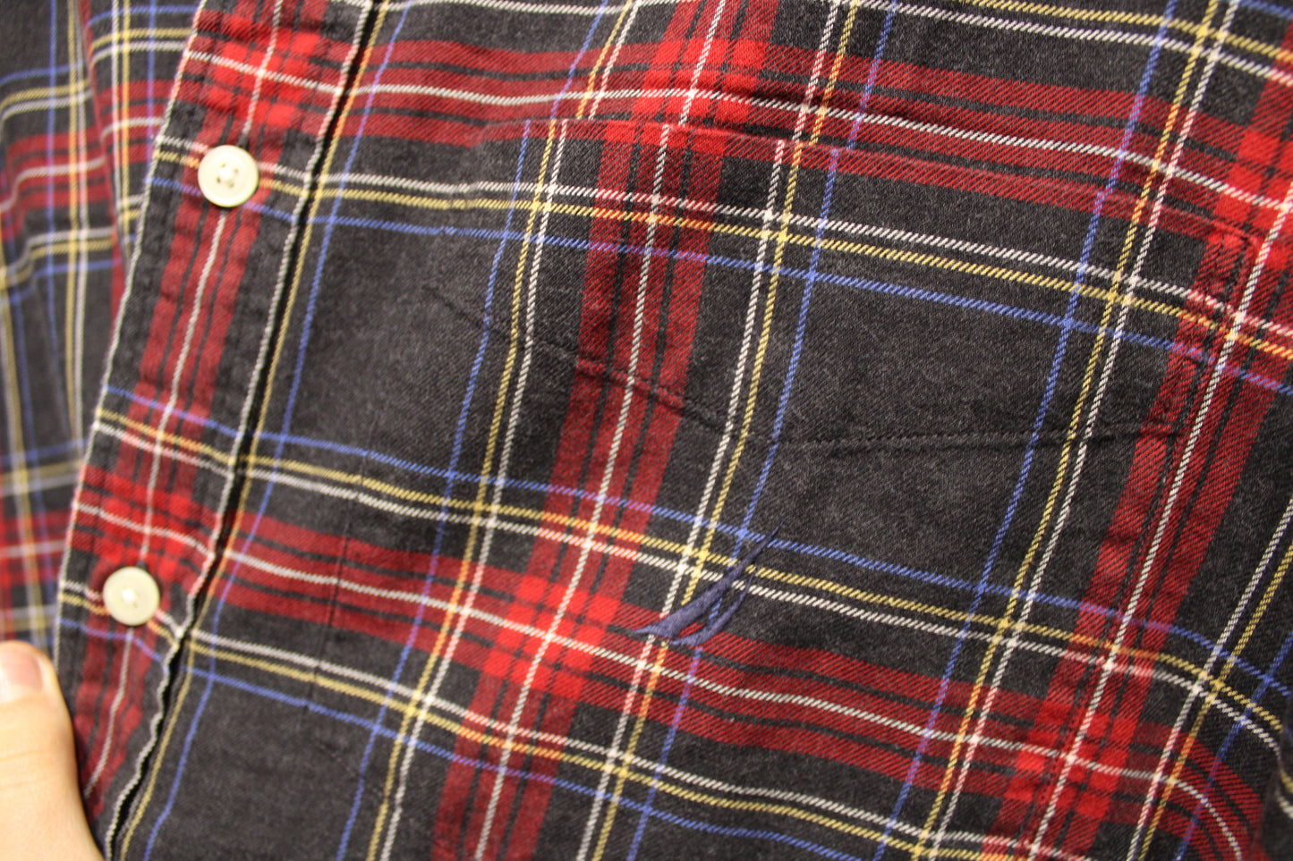 Nautica Plaid Button-Up Shirt | Vintage 1990s Classic Checkered Flannel | Men's Casual Wear