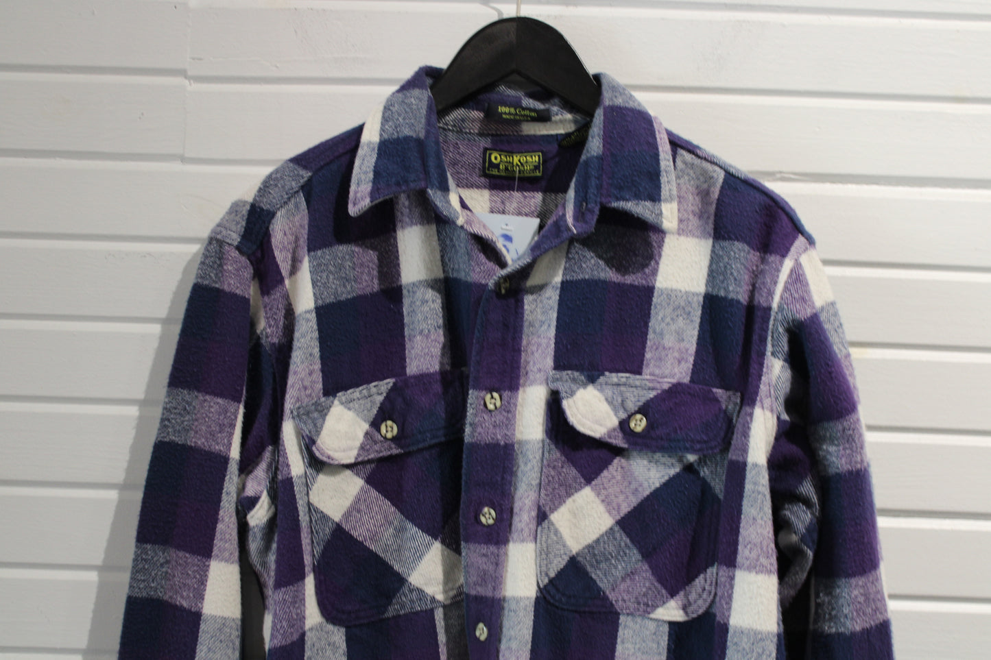 OshKosh Plaid Button-Up Shirt | Vintage Classic Large-Check Flannel | Men's/Women's Casual Wear