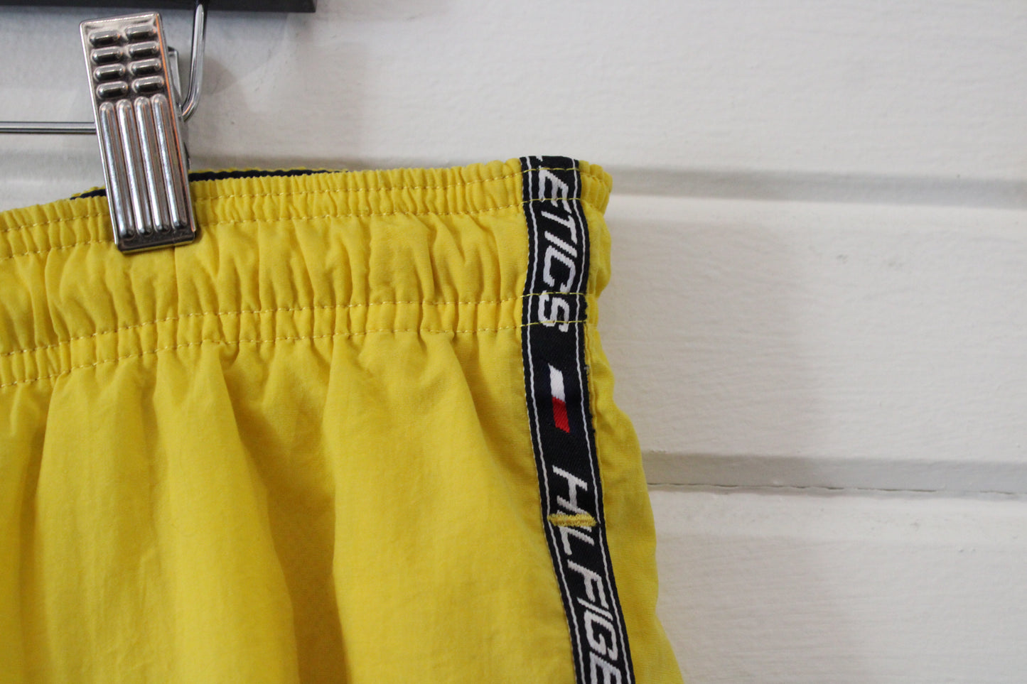 Tommy-Hilfiger Athletics Yellow Shorts | Vintage 90s Sports Style | Classic Athletic Summerwear