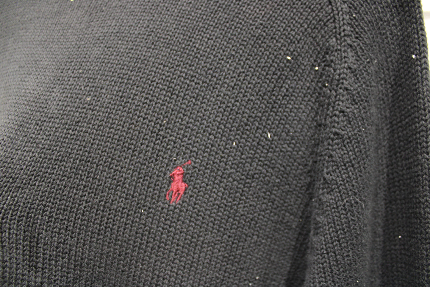 Vintage Polo-Ralph-Lauren Crewneck Sweater | Classic Black Knit Long Sleeve | Embroidered Logo Pull | Size Large