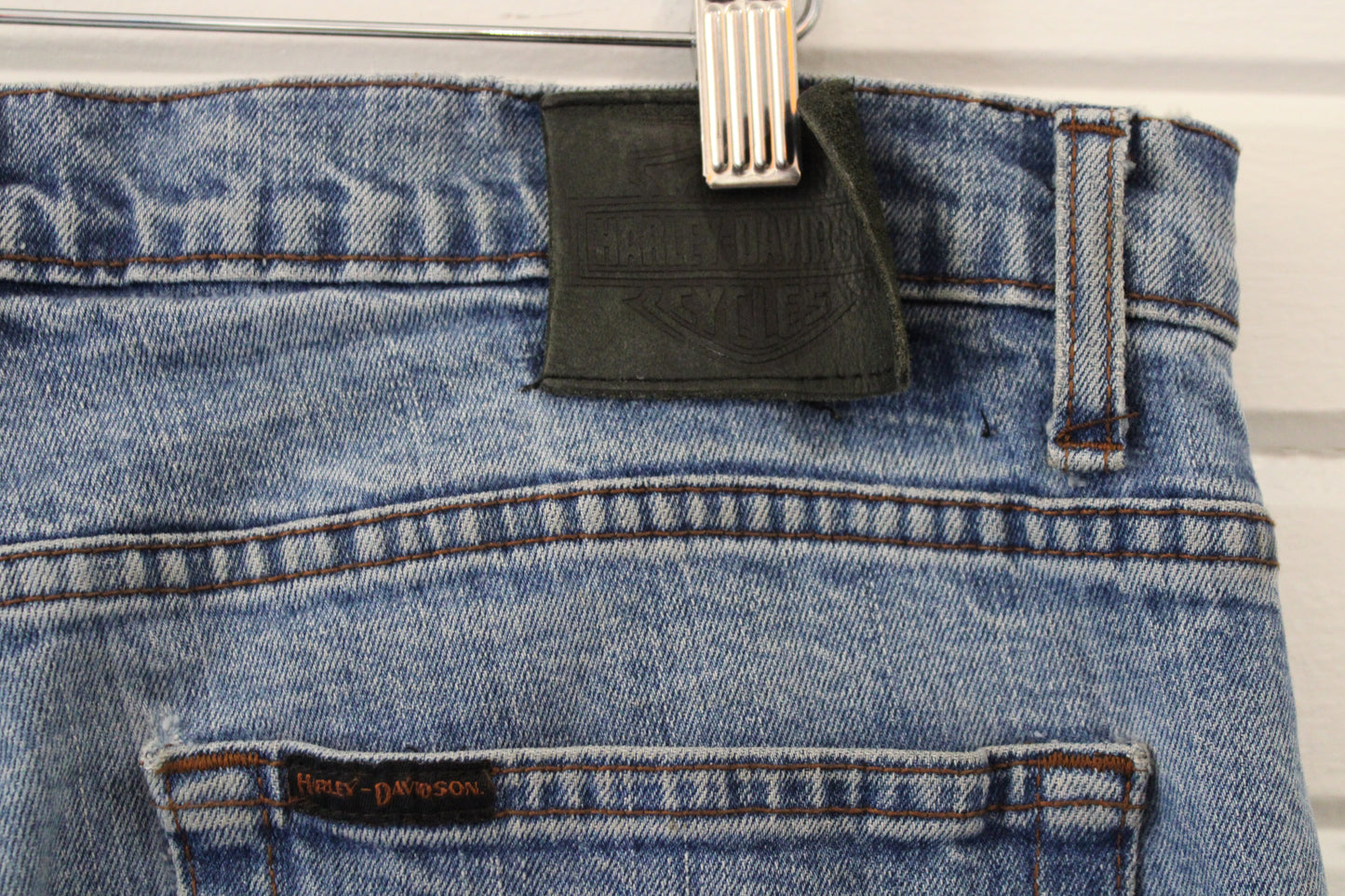 Harley-Davidson Jeans | Vintage 2000s Straight Leg Blue Denim Pants | Classic Light Wash Biker Style