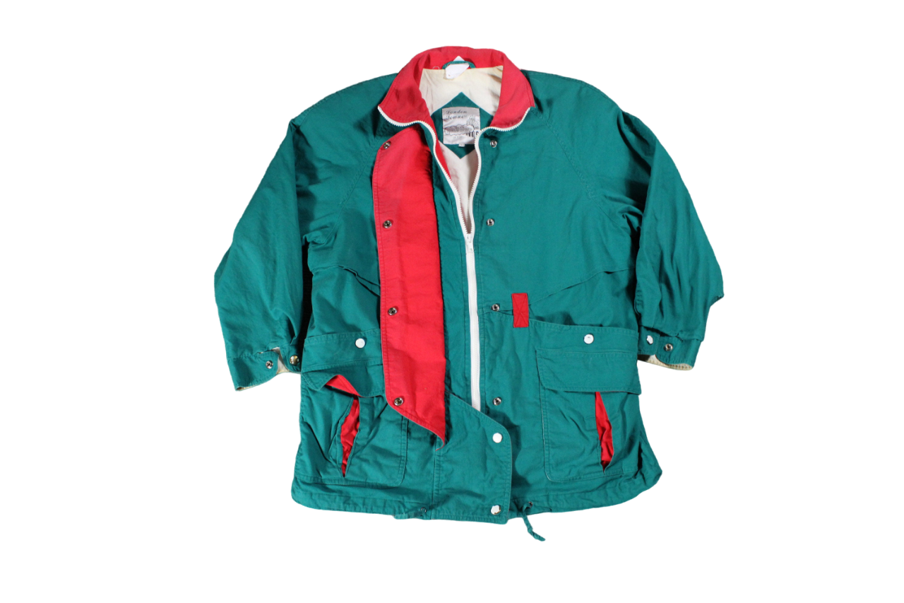 Neon Ski Jacket / London Fog / Bright Color Block Pullover Anorak Coat / 80s / 90s Skiing Graphic