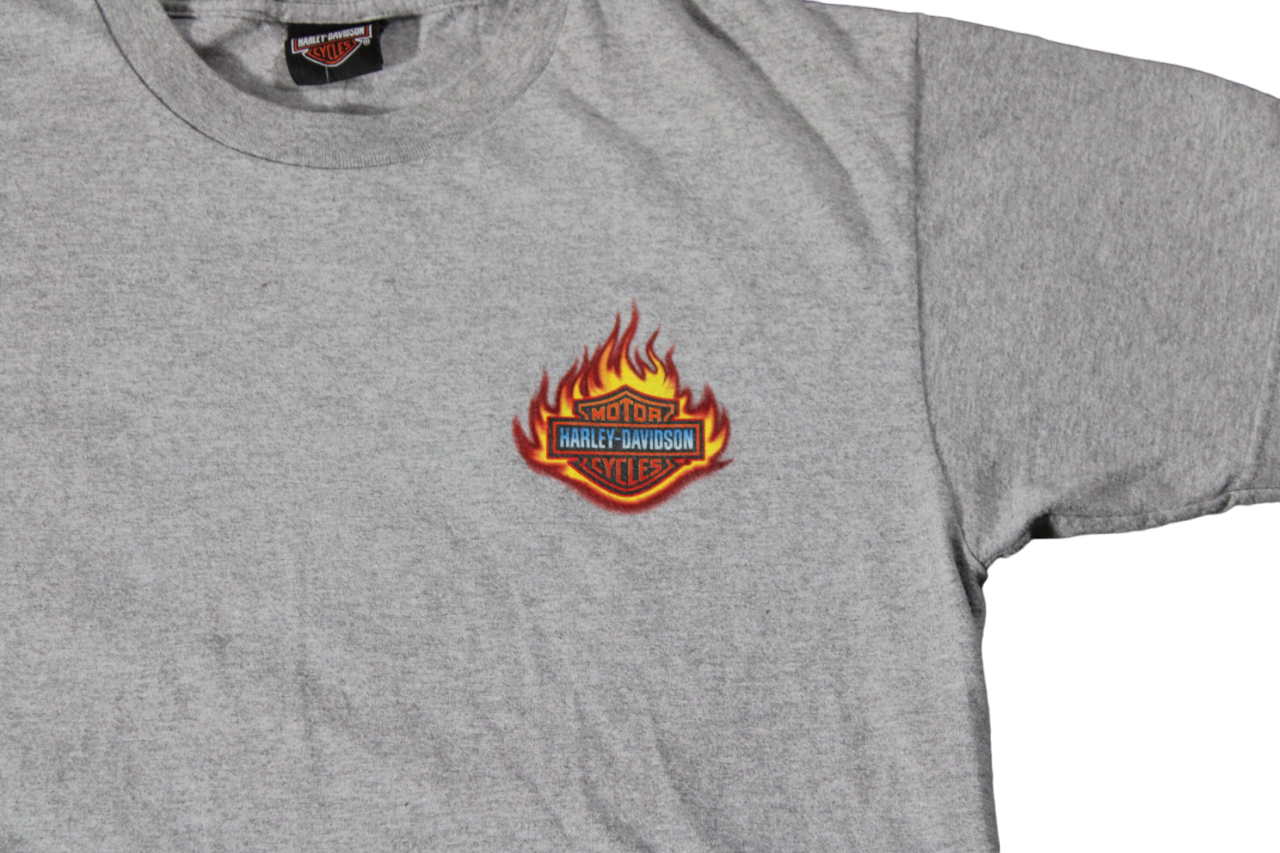Vintage 90s Grey Harley Davidson Chest Logo T-Shirt